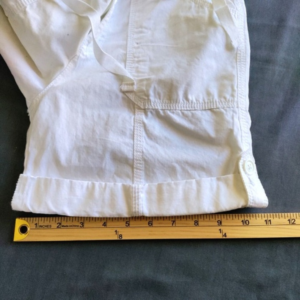 St John's Bay White Cargo Drawstring Roll Tab Beach Resort Preppy Shorts Women 4 - Picture 11 of 11